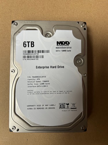 6tb hard drive - 7200rpm, mdd